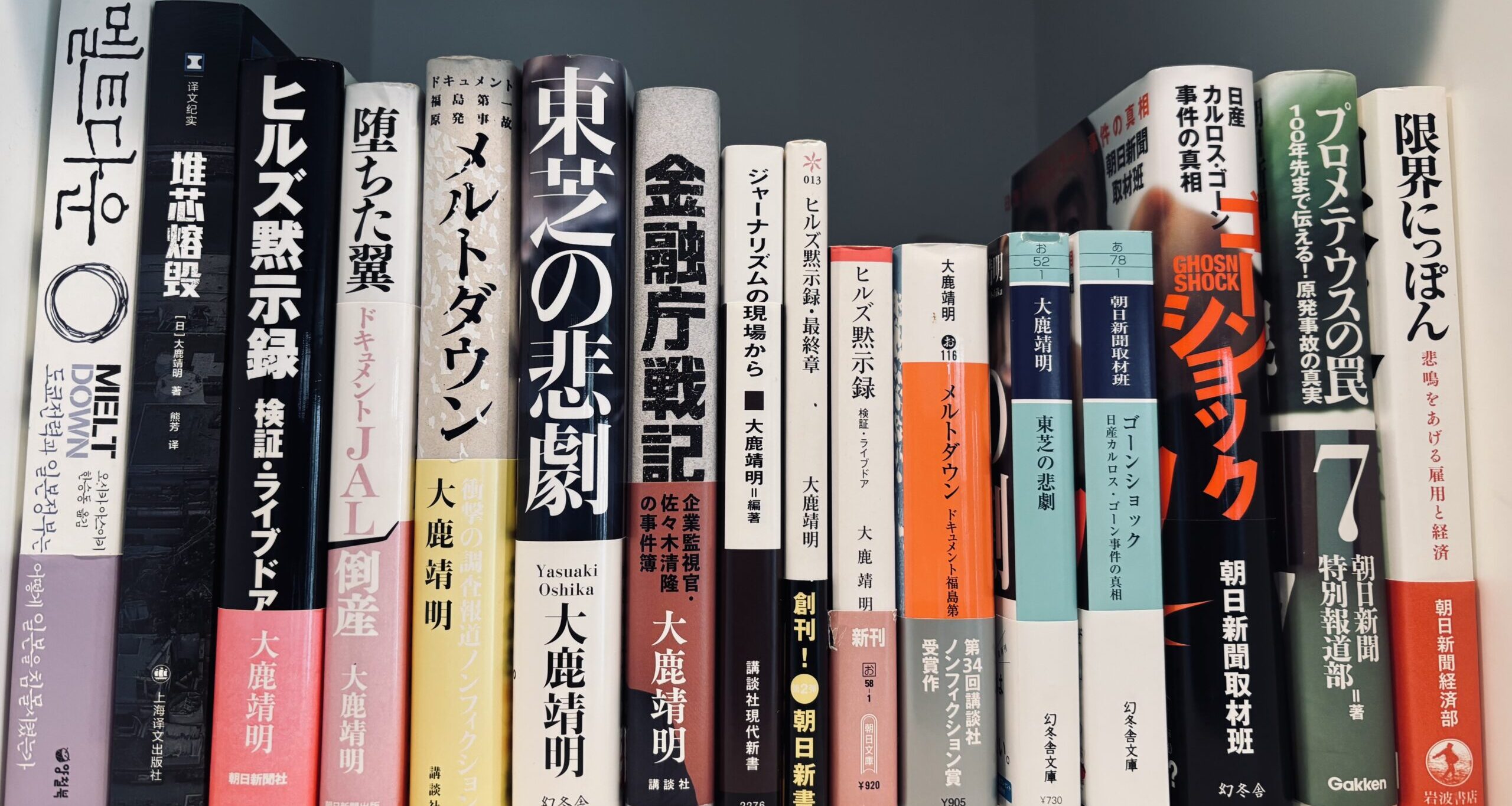 大鹿靖明 作品背表紙